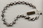 Black Silver Foil Samurai 14mm Venetian Bead Necklace